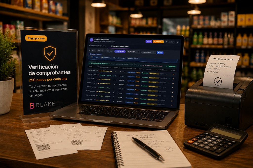 IA verificando comprobantes de pago en Blake