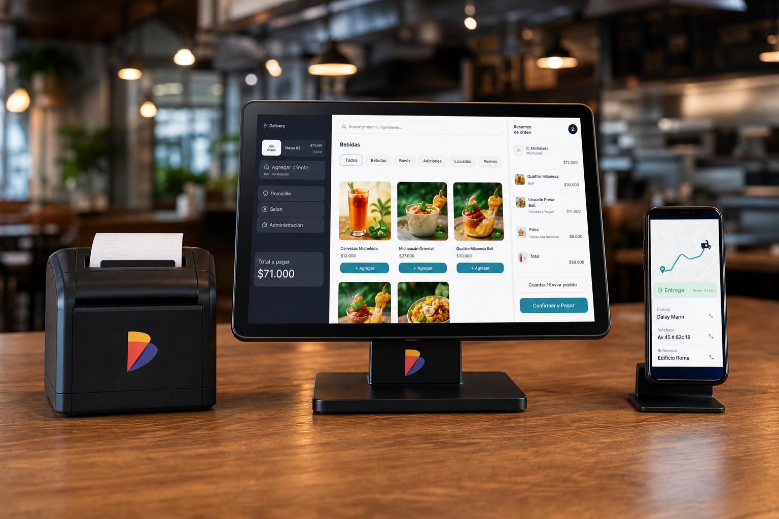 Blake POS, impresora y app de domicilios en el mostrador